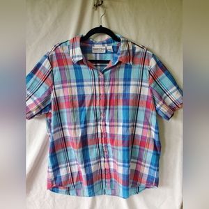 Plaid County Store, short sleeve, button up, men's x-large